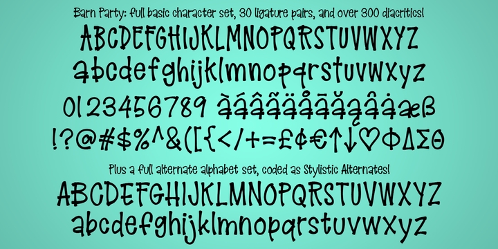 Barn Party Regular Font preview